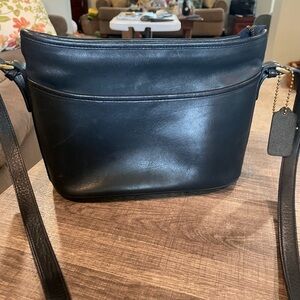 Navy Blue Leather Crossbody.